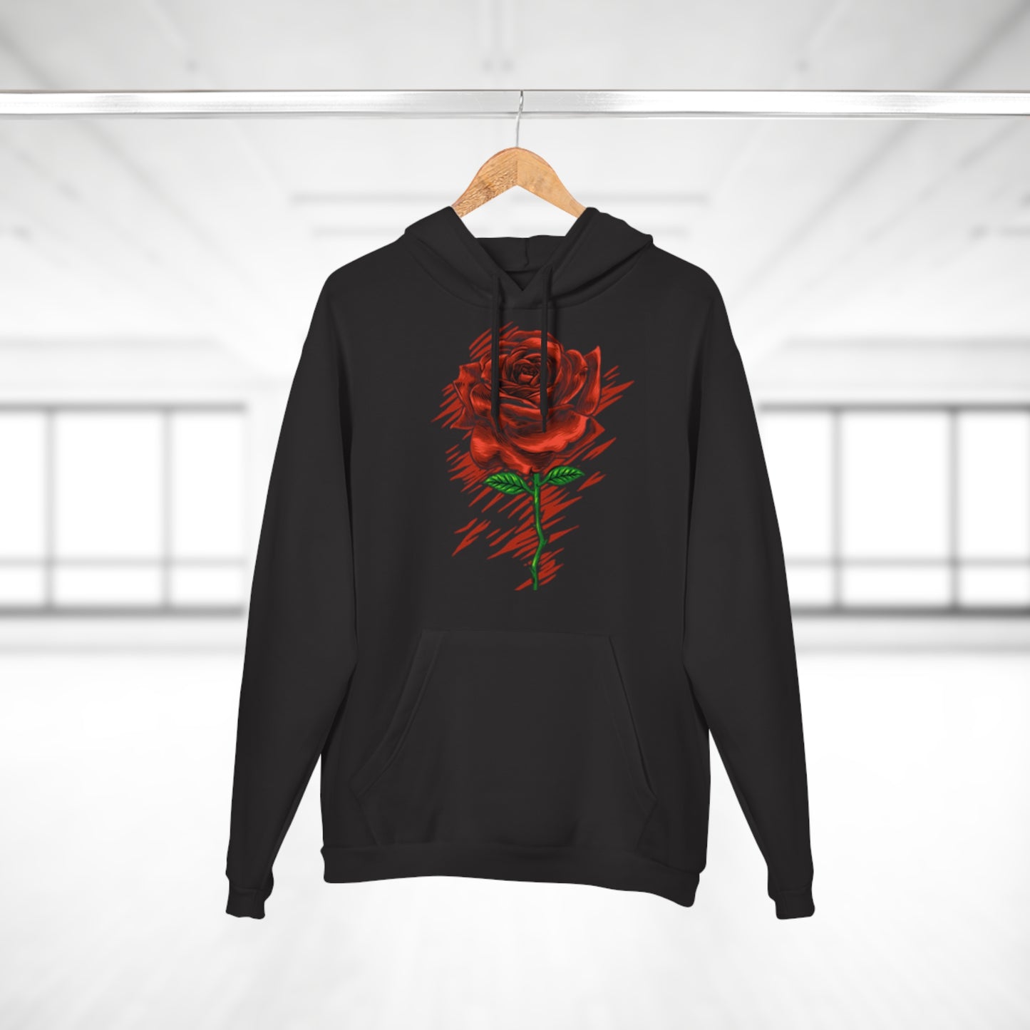Romantic Rose Unisex Pullover Hoodie - Perfect for Valentine's Day & Everyday Wear