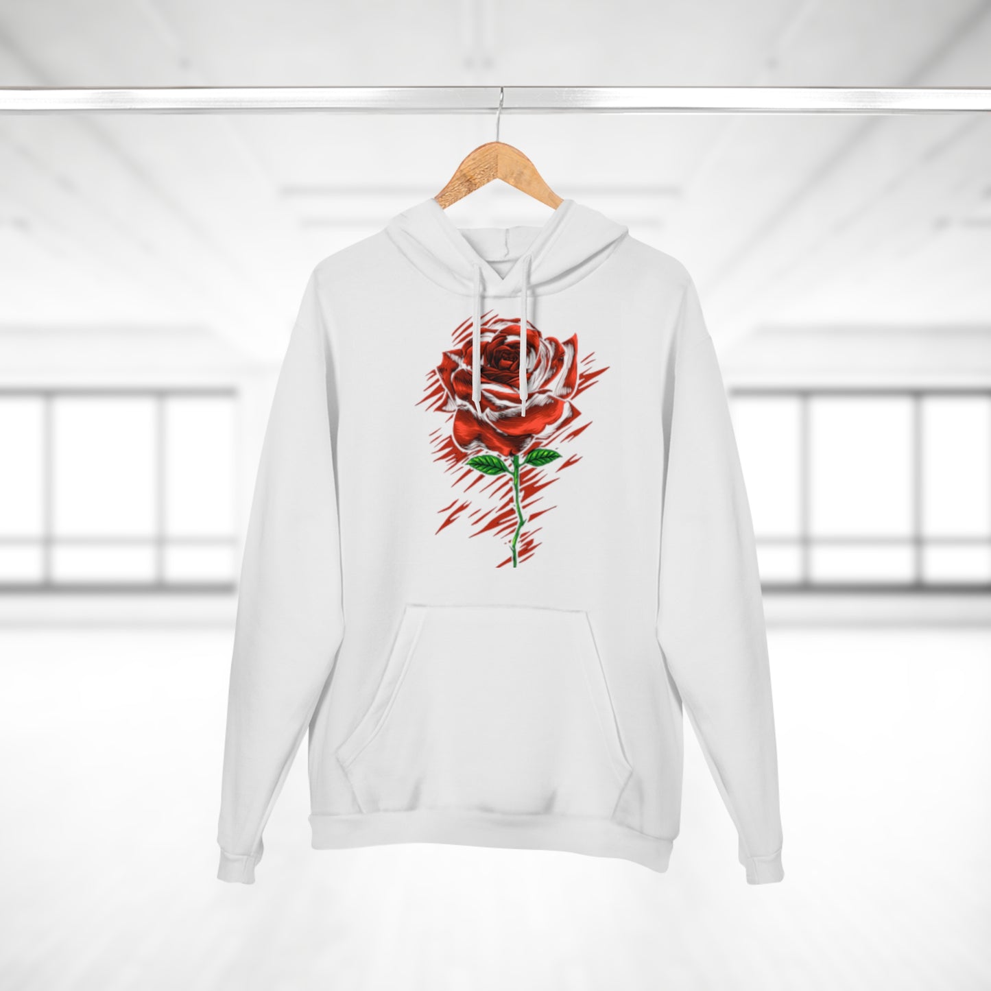 Romantic Rose Unisex Pullover Hoodie - Perfect for Valentine's Day & Everyday Wear